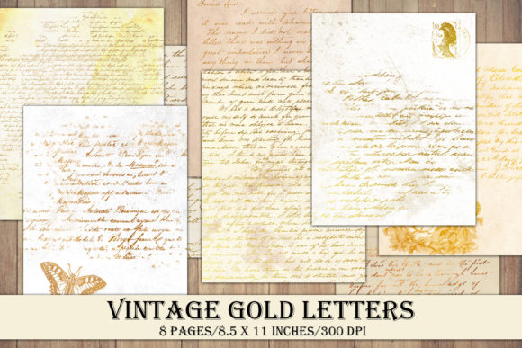 Download Printable Vintage Style Gold Letters - Printable Collection