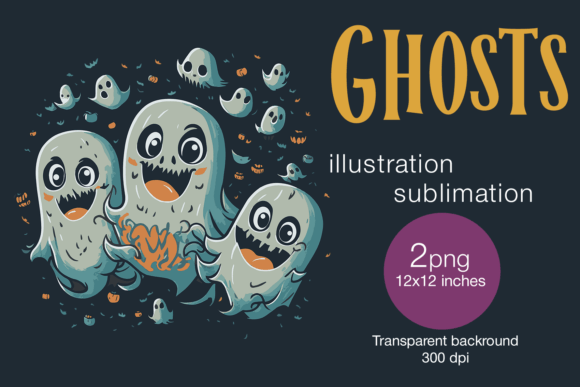 Download Ghosts Illustrations 2 PNG Sublimations - Premium Resources