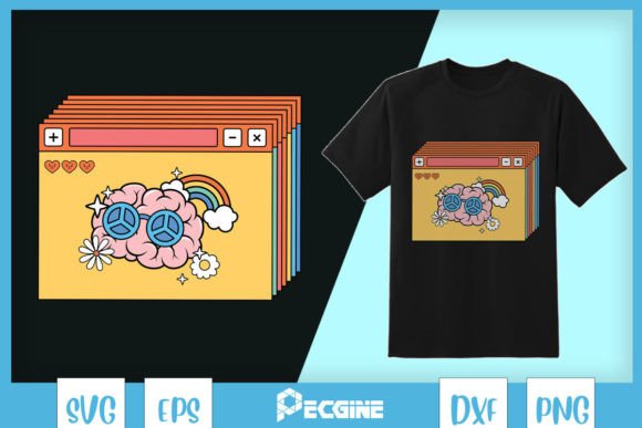 Download Peaceful Brain Retro Music SVG - Retro music Collection