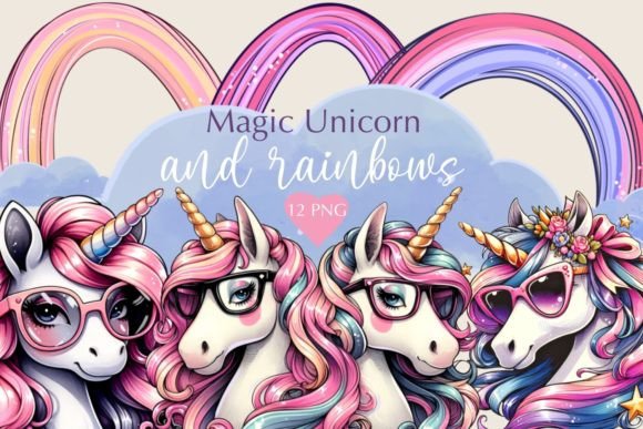 Download Magic Unicorn and Rainbows Sublimations - Premium Resources