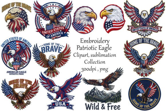 Download Embroidery Patriotic Eagle Sublimations. - Sublimations Collection