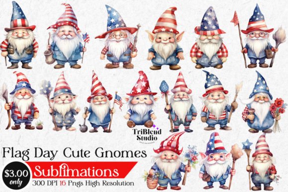Download Flag Day Gnomes Sublimations - Premium Bundle